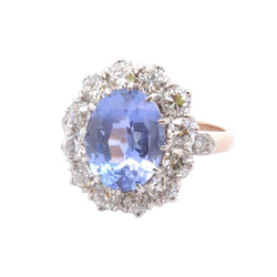 Bague Entourage en or jaune, platine, saphir et diamants