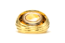 Bague Jonc en or blanc, or jaune et citrine