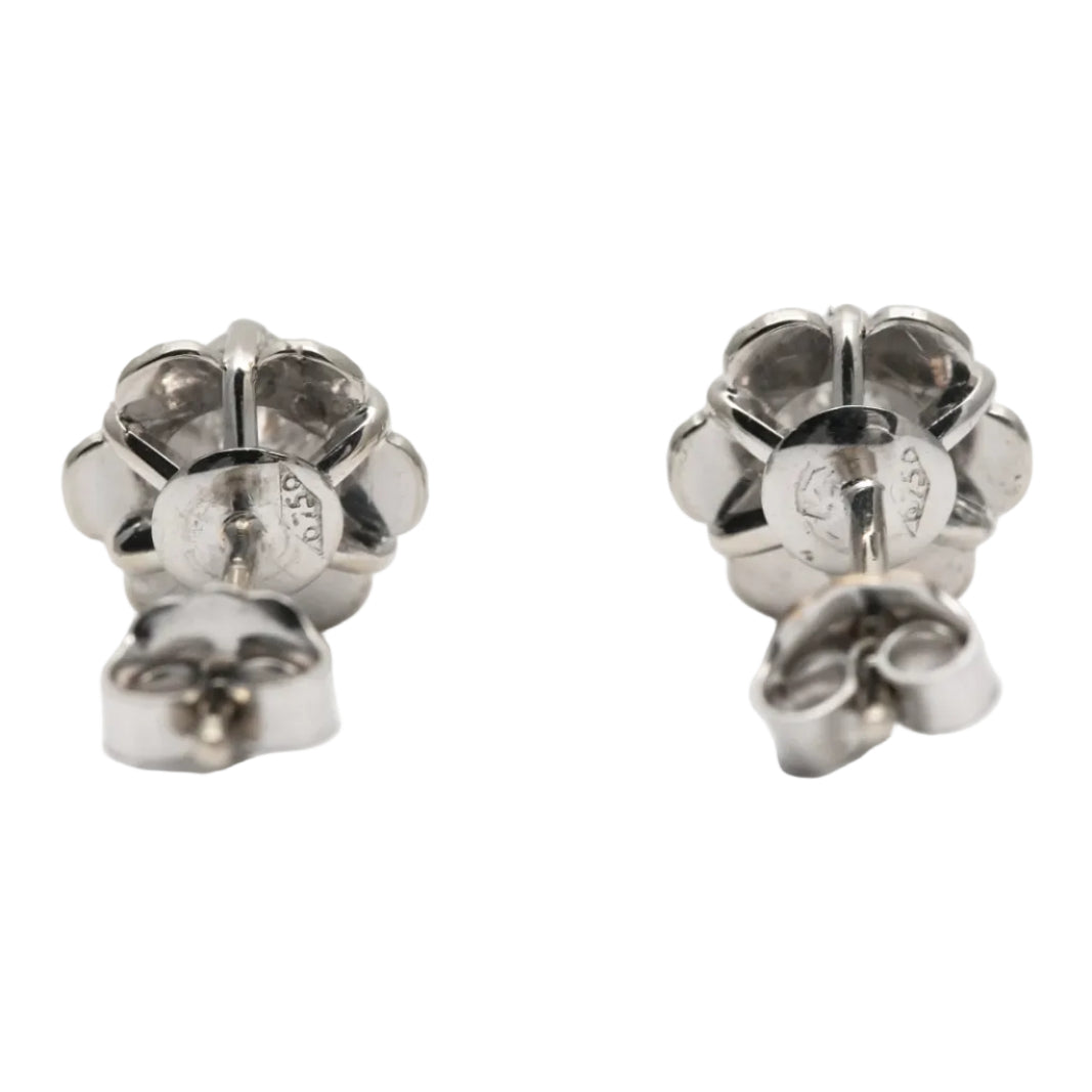 Boucles d'oreilles Puces en or blanc et diamants