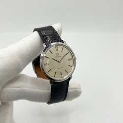 Montre OMEGA "De Ville" en acier et cuir