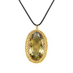 Pendentif en or jaune et prasiolite