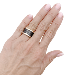 Bague Bulgari, "B.ZERO1" en or jaune et céramique noire.