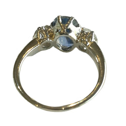 Bague Trilogie en or blanc, saphir et diamants