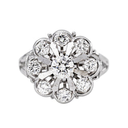 Bague Marguerite Or blanc Diamant
