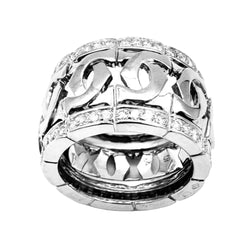 Bague Bandeau CARTIER "Entrelacé" en or blanc et diamants