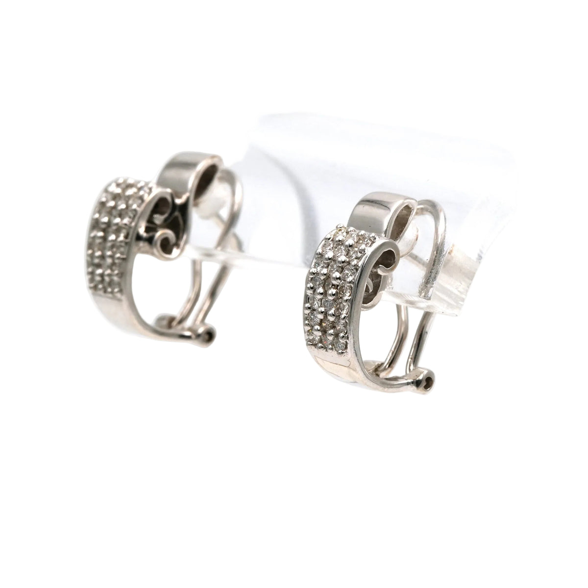 Boucles d'oreilles Clips en or blanc et diamants