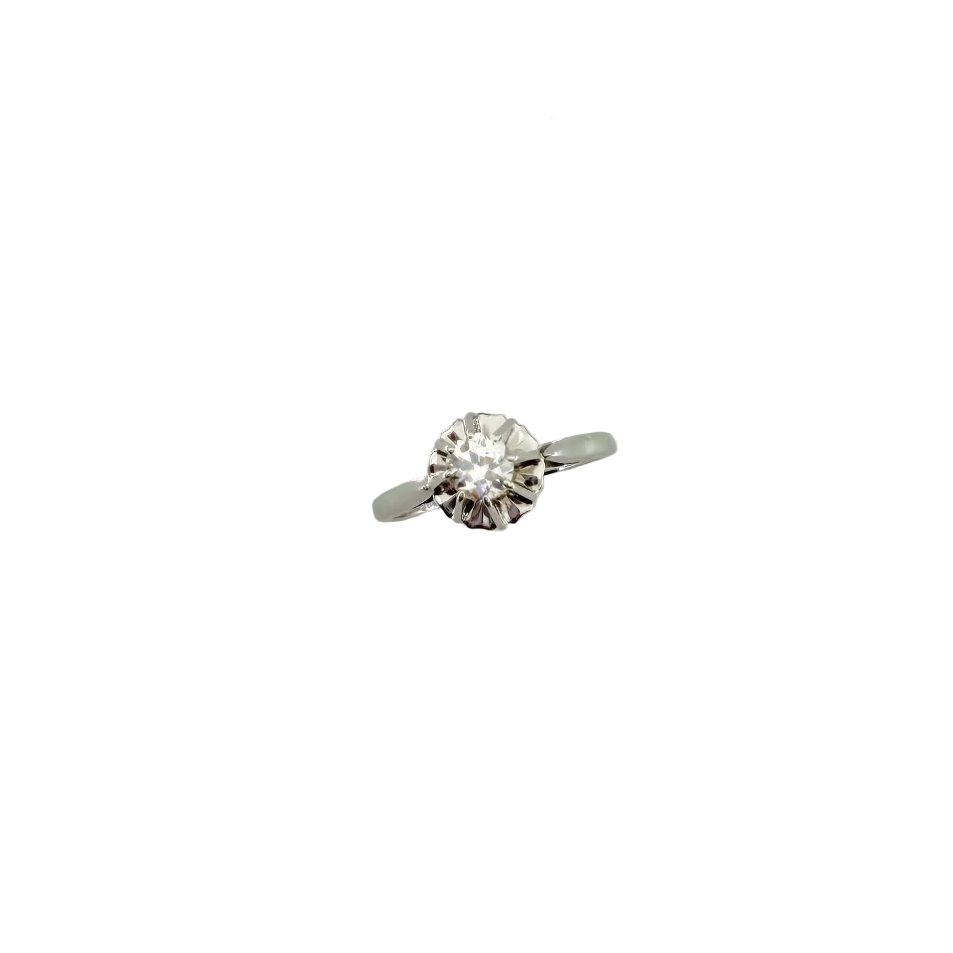 Bague Solitaire en or blanc et diamant