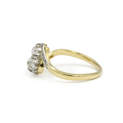 Bague Toi & Moi en or blanc, or jaune et diamants