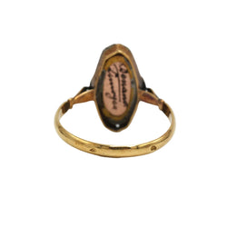 Bague Marquise DENANOT en or jaune et émail
