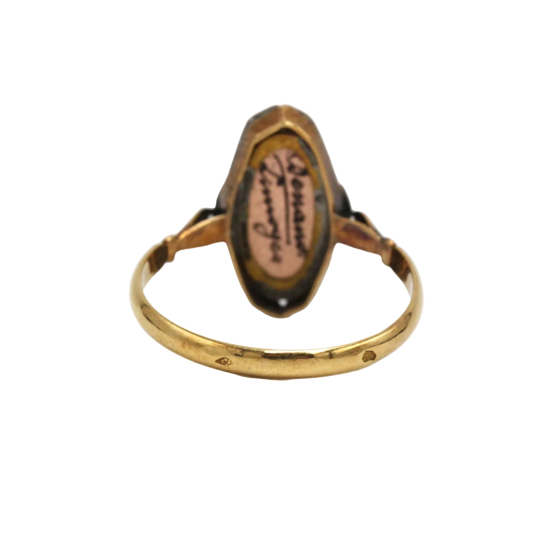 Bague Marquise DENANOT en or jaune et émail
