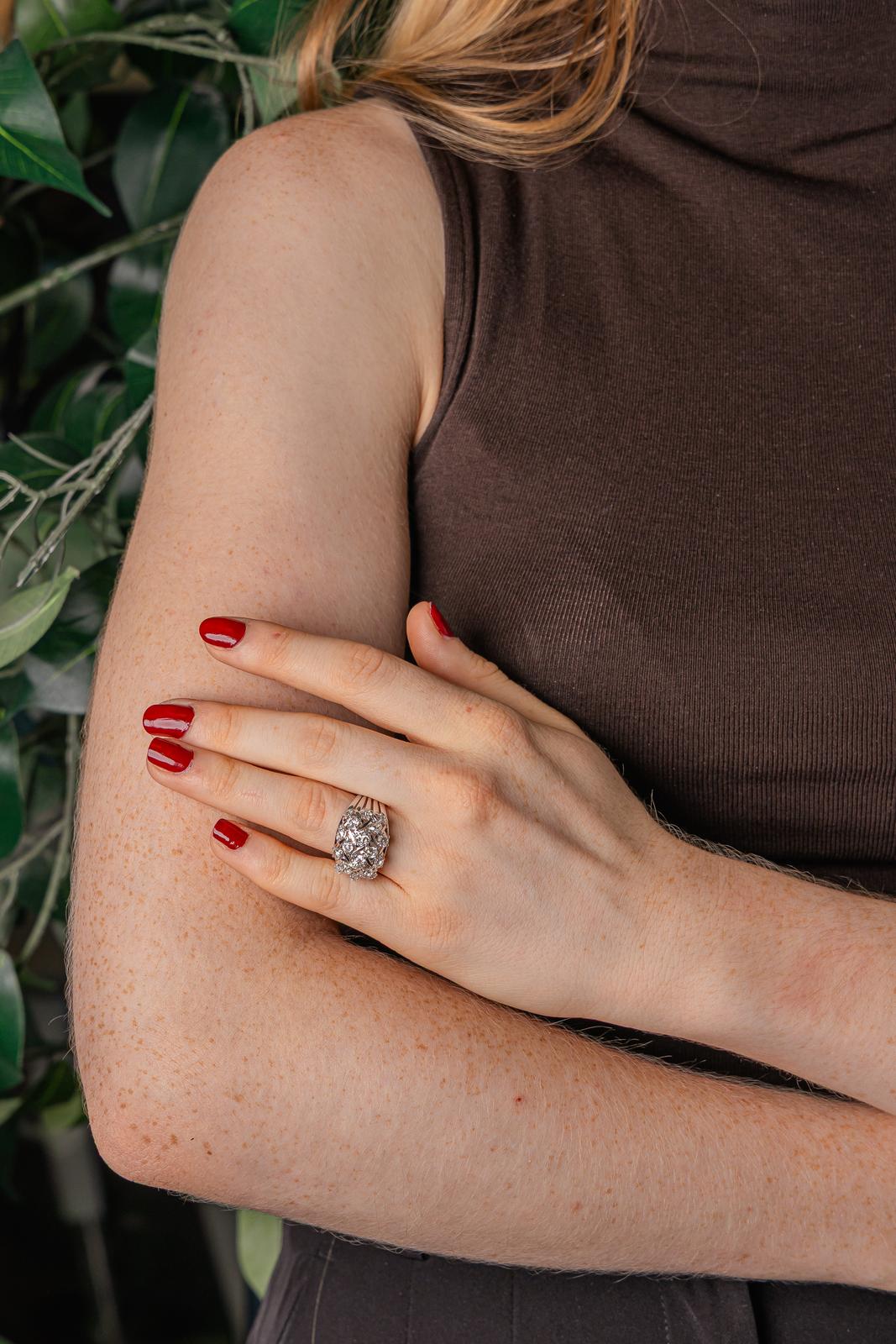Bague Dôme Platine Diamant
