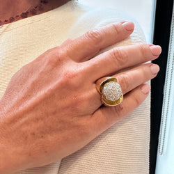 Bague Dôme en or jaune et diamants