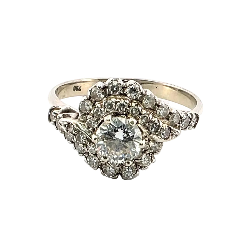 Bague en or blanc et diamants
