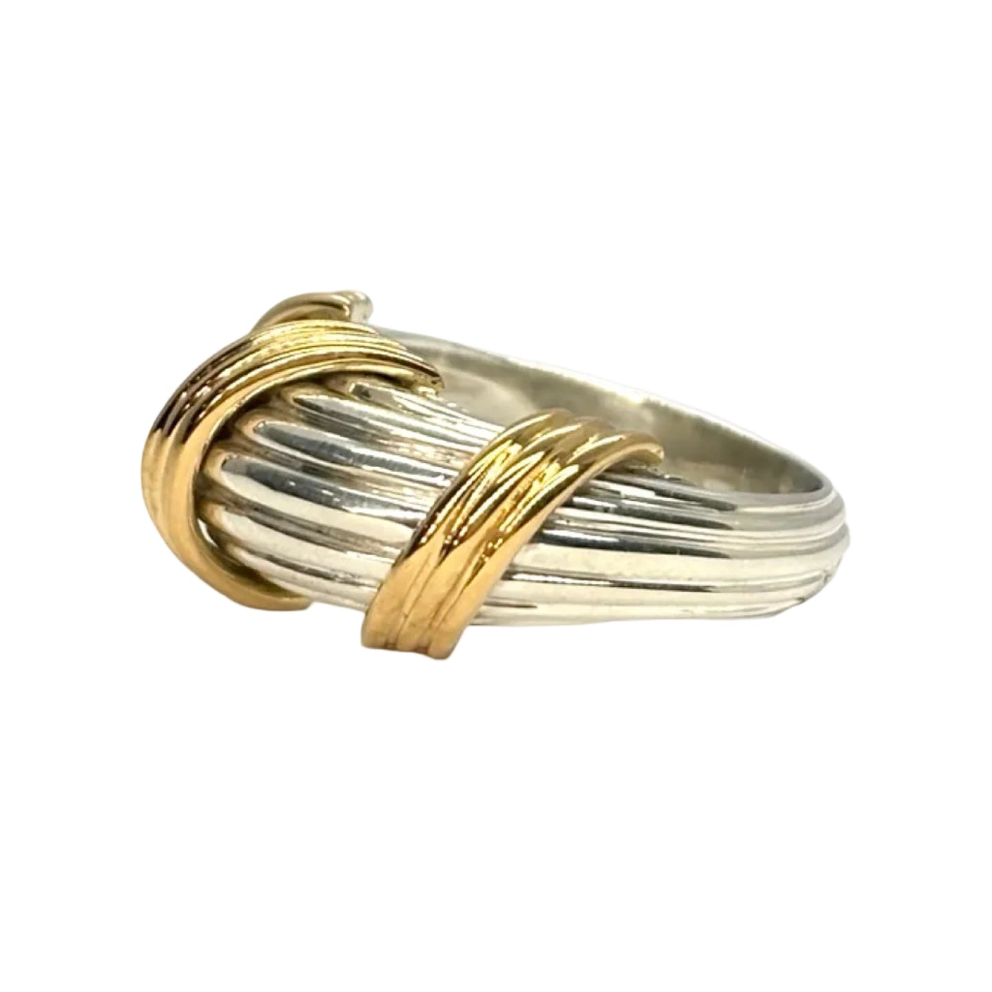 Bague Jonc HERMÈS en or jaune et argent