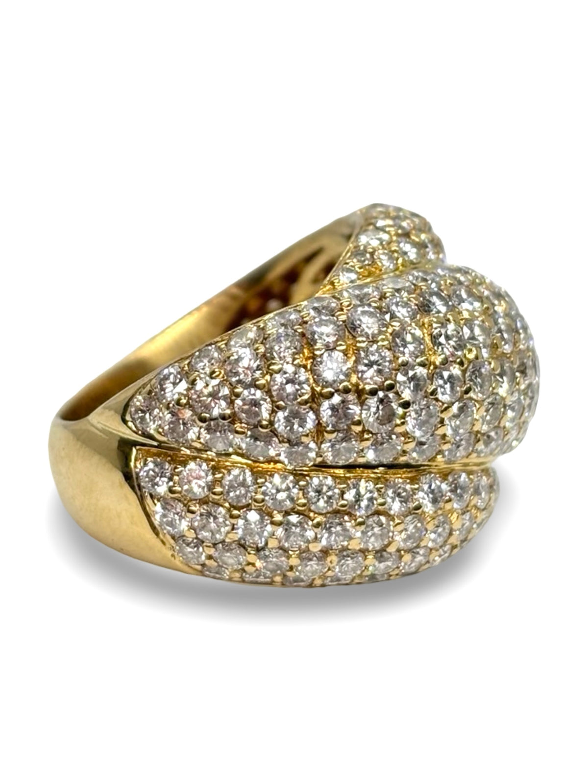 Bague Dôme en or jaune et diamants