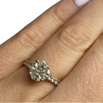 Bague Solitaire en or blanc et diamants