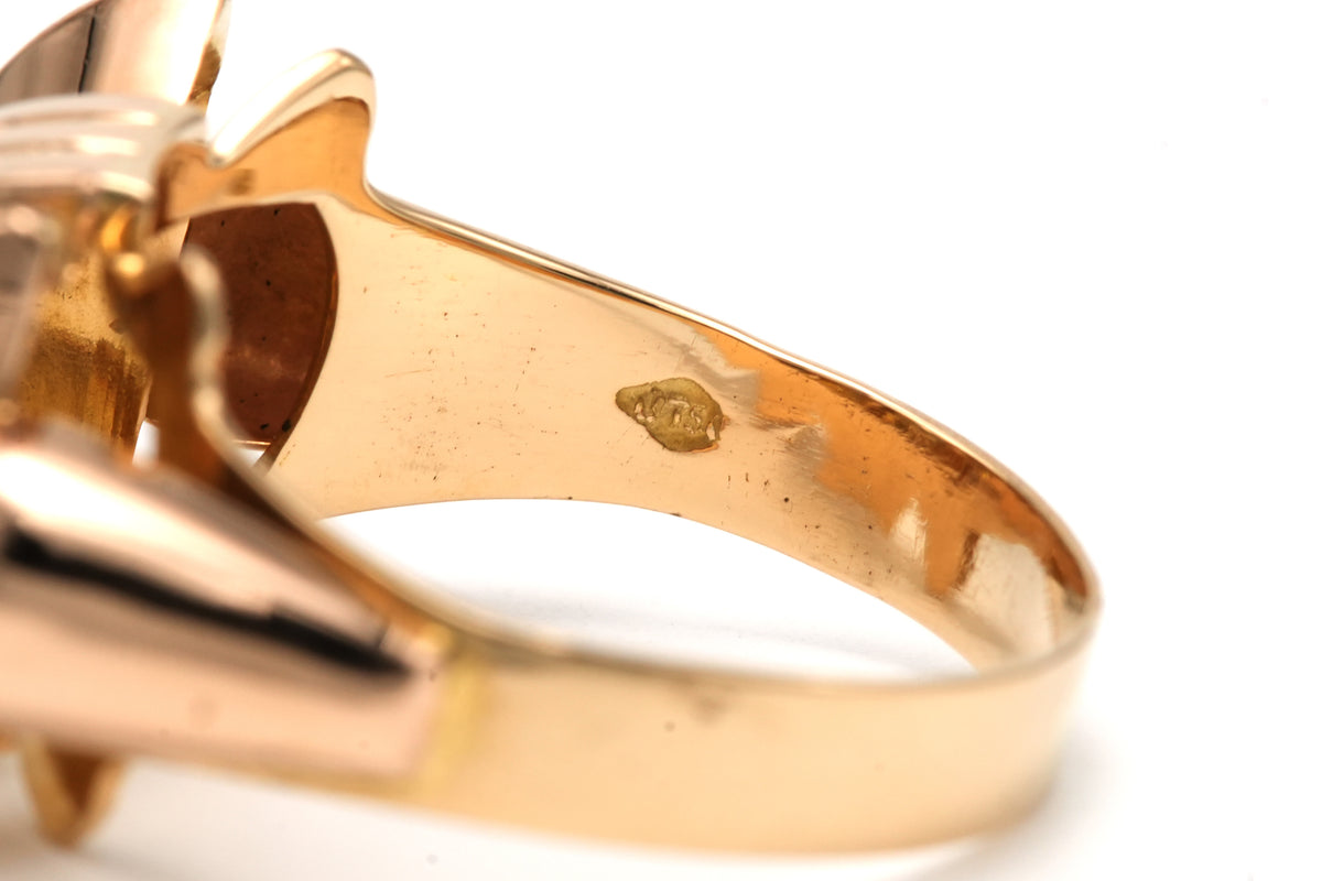 Bague Tank en or jaune et diamants