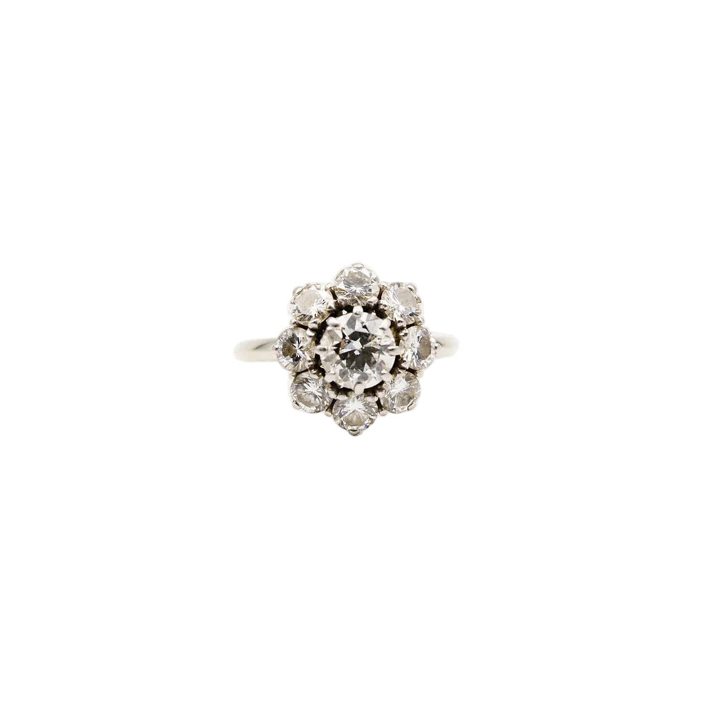 Bague Marguerite en or blanc et diamants