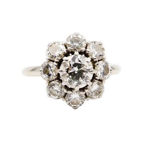 Bague Marguerite en or blanc et diamants