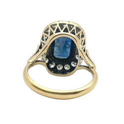 Bague Entourage en or jaune, saphir et diamants