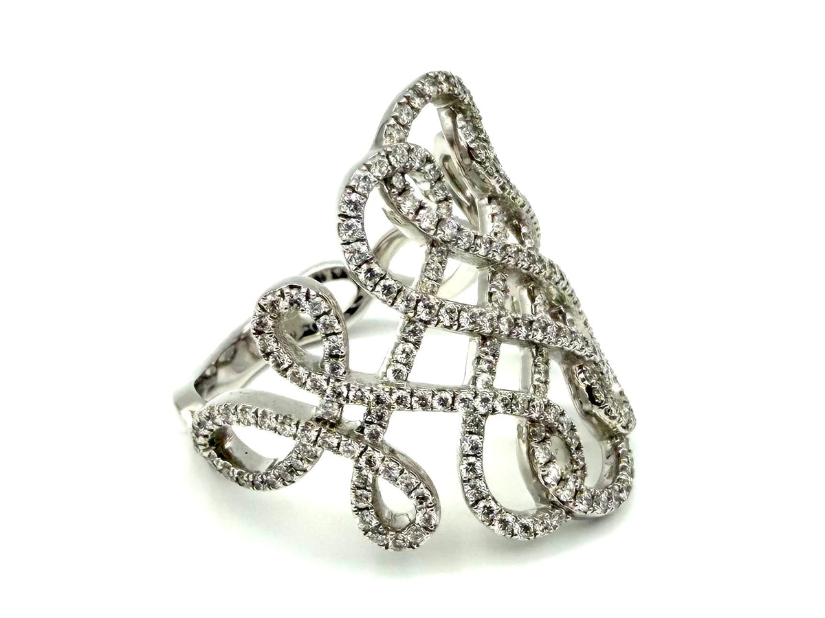 MESSIKA. Collection "Promess", bague en or blanc 18K et diamants