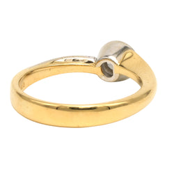 Bague Solitaire en or blanc, or jaune et diamant