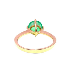 Bague Solitaire en or jaune et émeraude