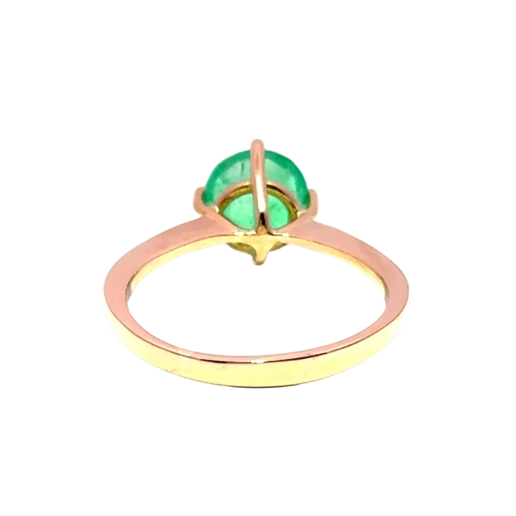 Bague Solitaire en or jaune et émeraude