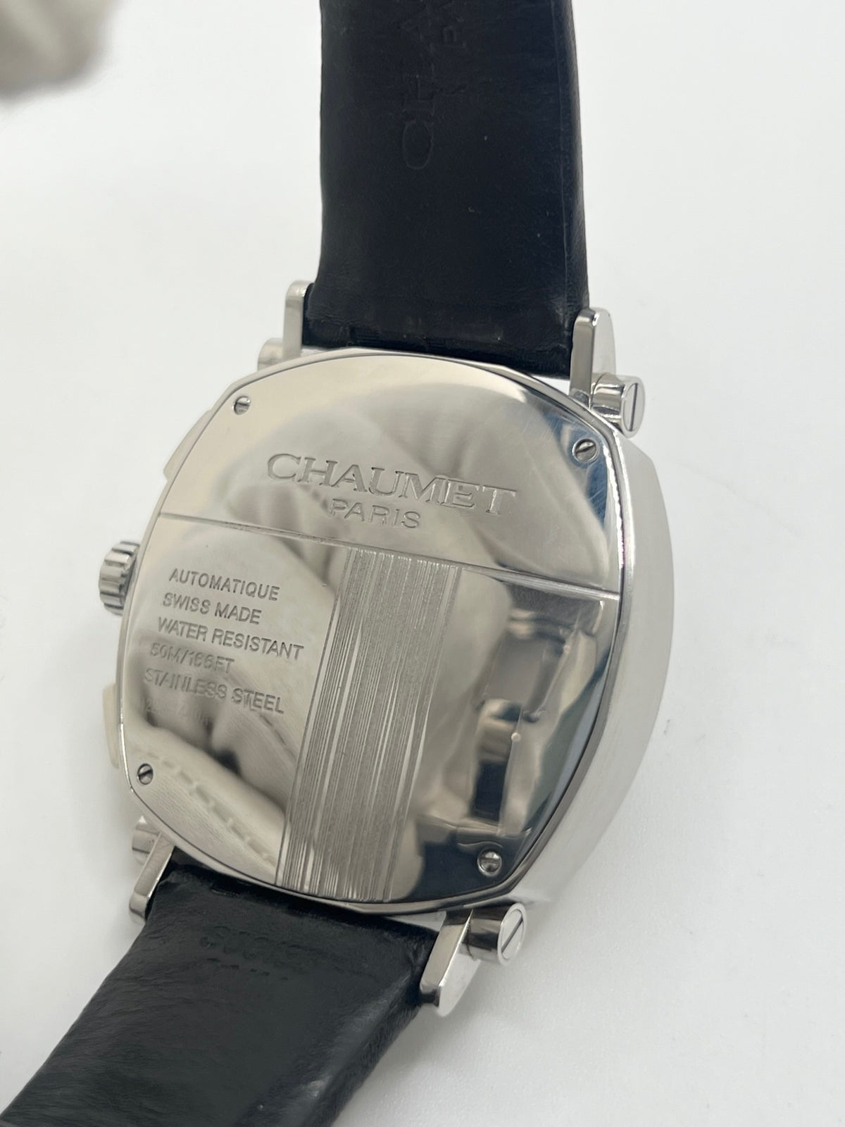 Montre CHAUMET "Dandy" en acier et cuir