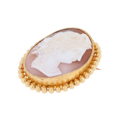 Broche Épingle en or jaune et agate