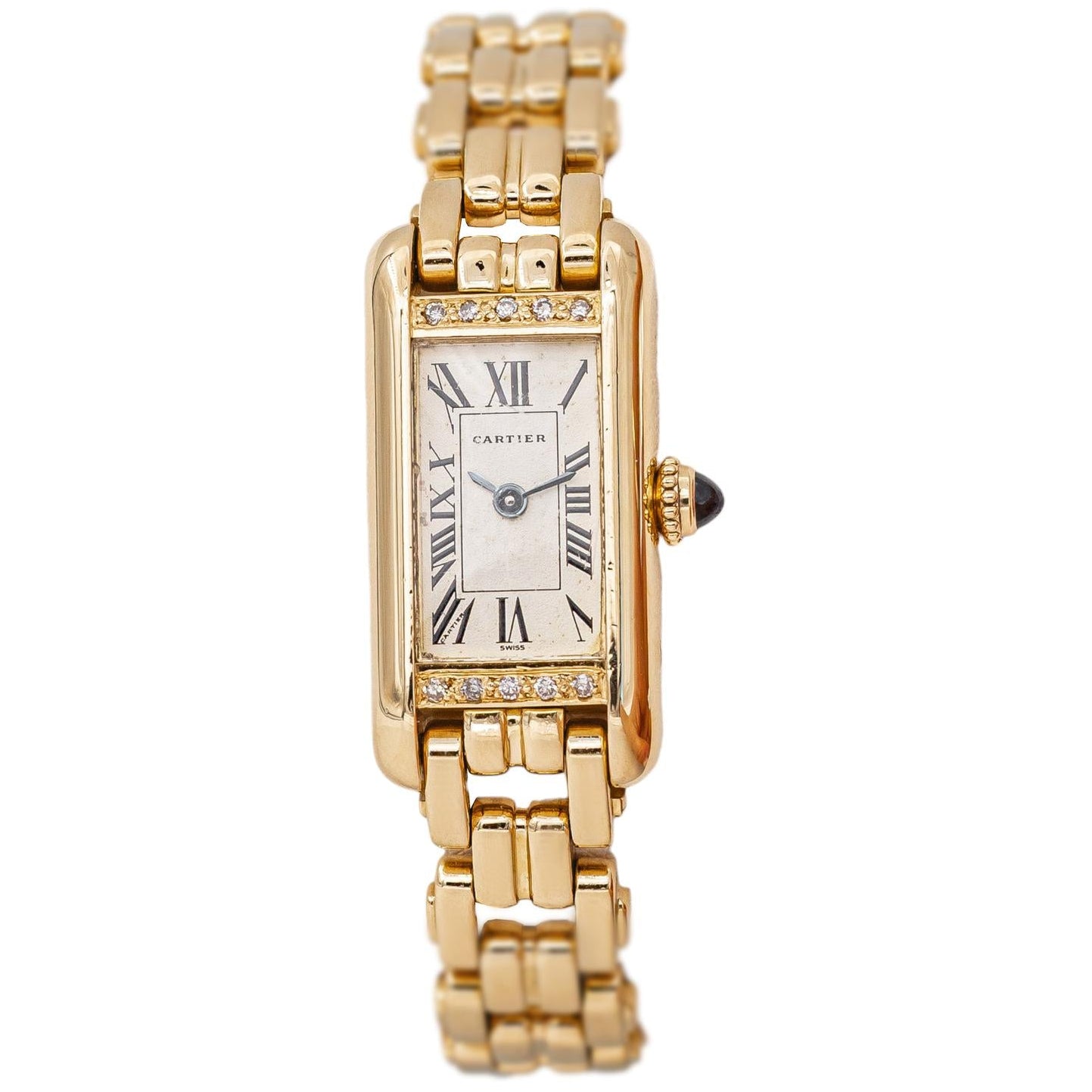 Montre CARTIER Tank Mini en or jaune et diamants