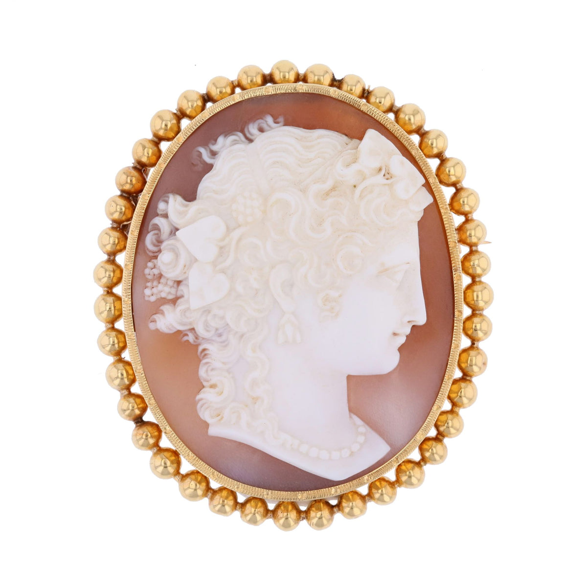 Broche Épingle en or jaune et agate
