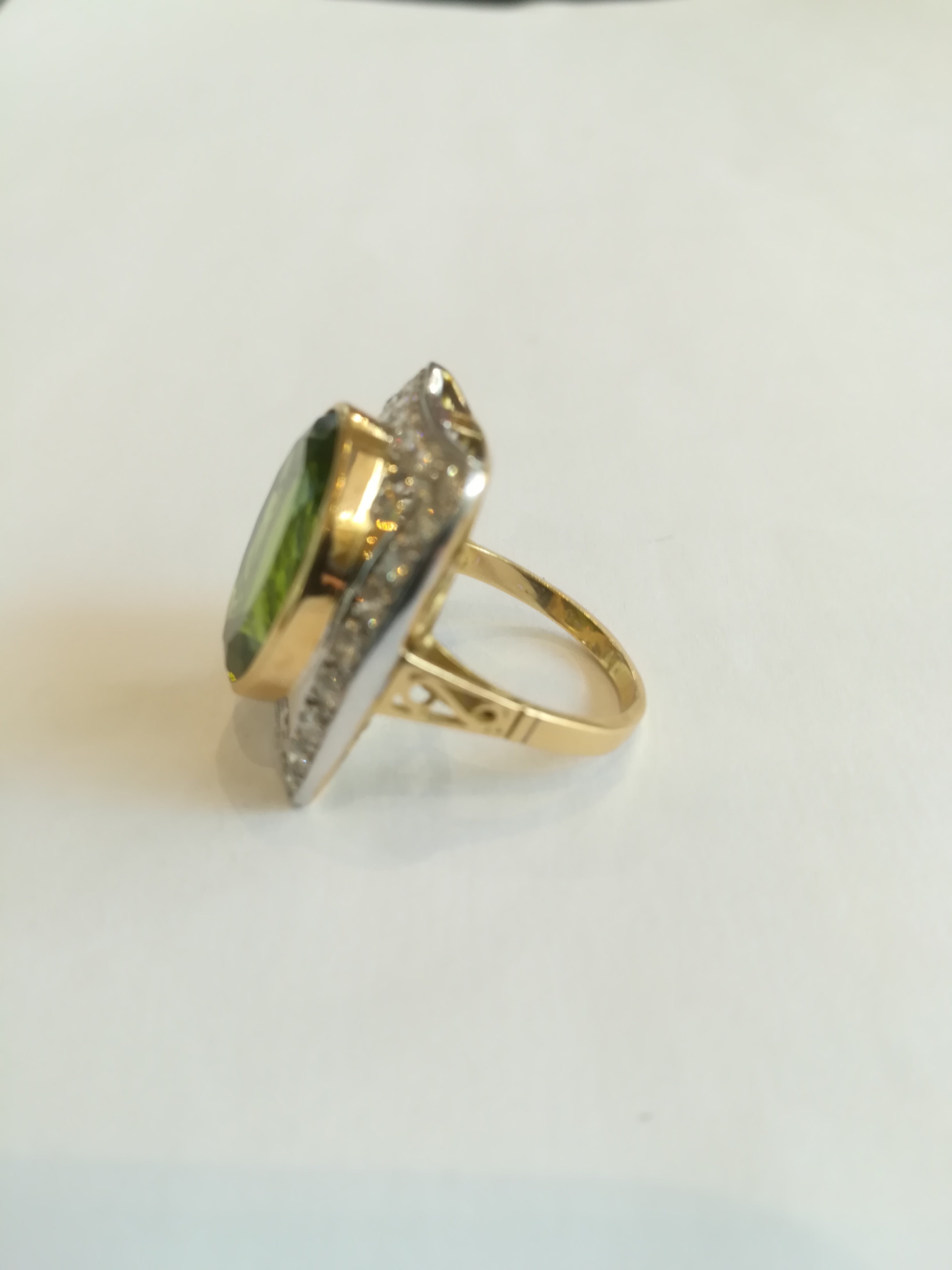 Bague 2 Ors Péridot Diamants