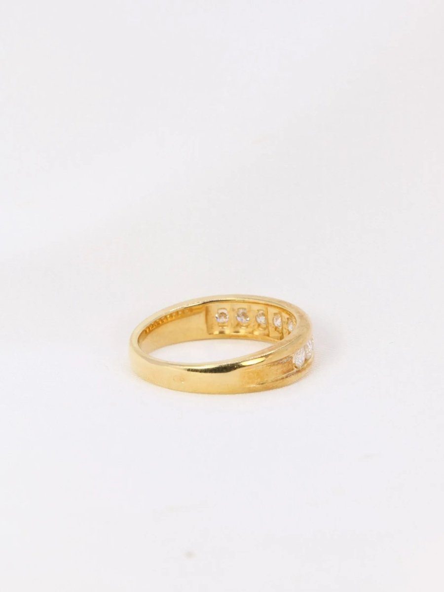 Demi - Alliance américaine en or jaune et diamants 0,36 ct - Castafiore