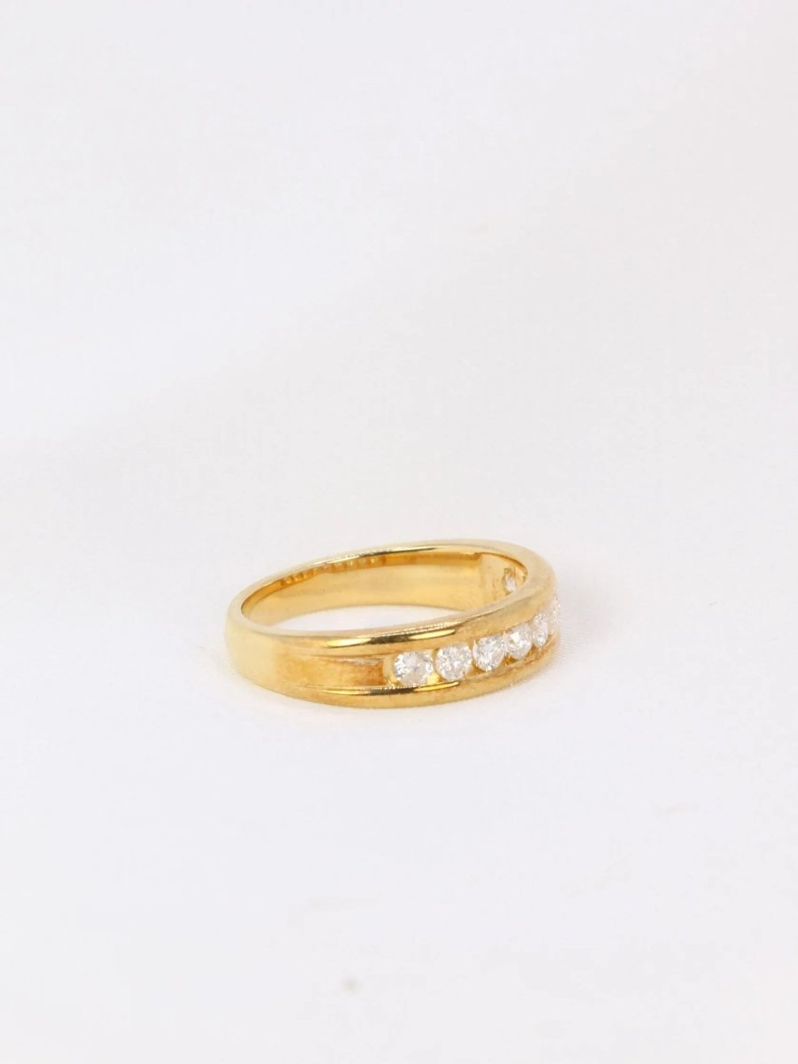 Demi - Alliance américaine en or jaune et diamants 0,36 ct - Castafiore