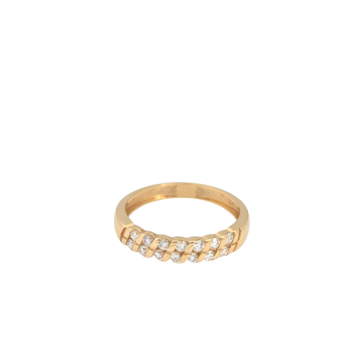 Demi alliance en or jaune et diamants - Castafiore