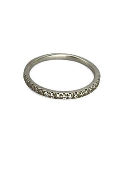 Demi - alliance or blanc et diamants 0,19 ct - Castafiore
