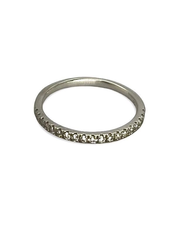 Demi - alliance or blanc et diamants 0,19 ct - Castafiore