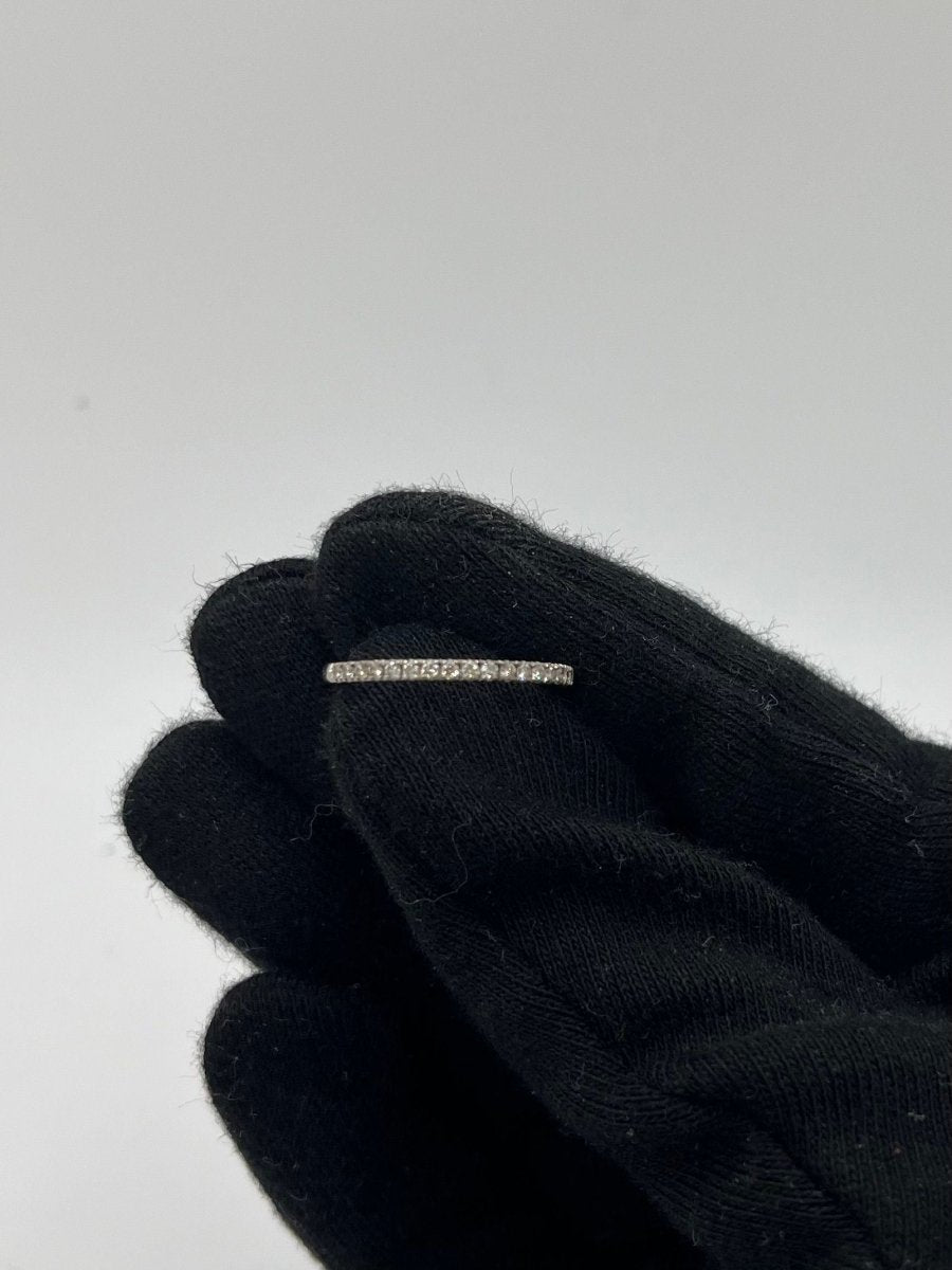 Demi - alliance or blanc et diamants 0,19 ct - Castafiore