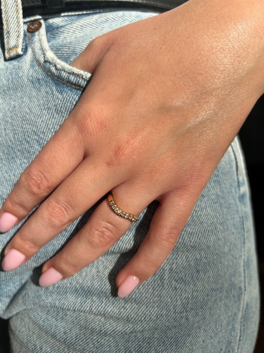 Demi alliance - Or jaune et diamants - Castafiore