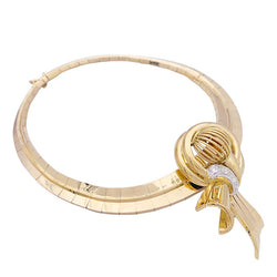 Demi-parure vintage transformable, or rose, platine et diamants. - Castafiore