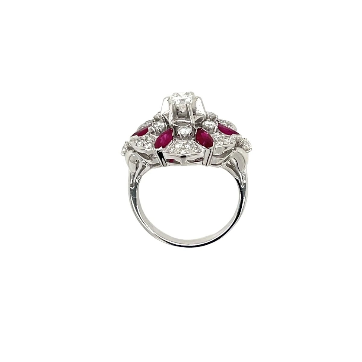 Designer Ruby Diamond Gold Ring - Castafiore
