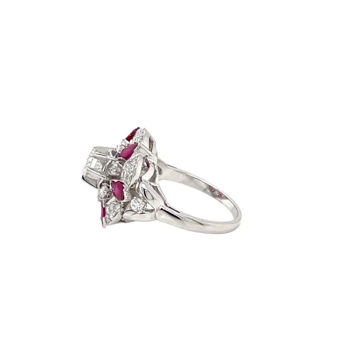 Designer Ruby Diamond Gold Ring - Castafiore