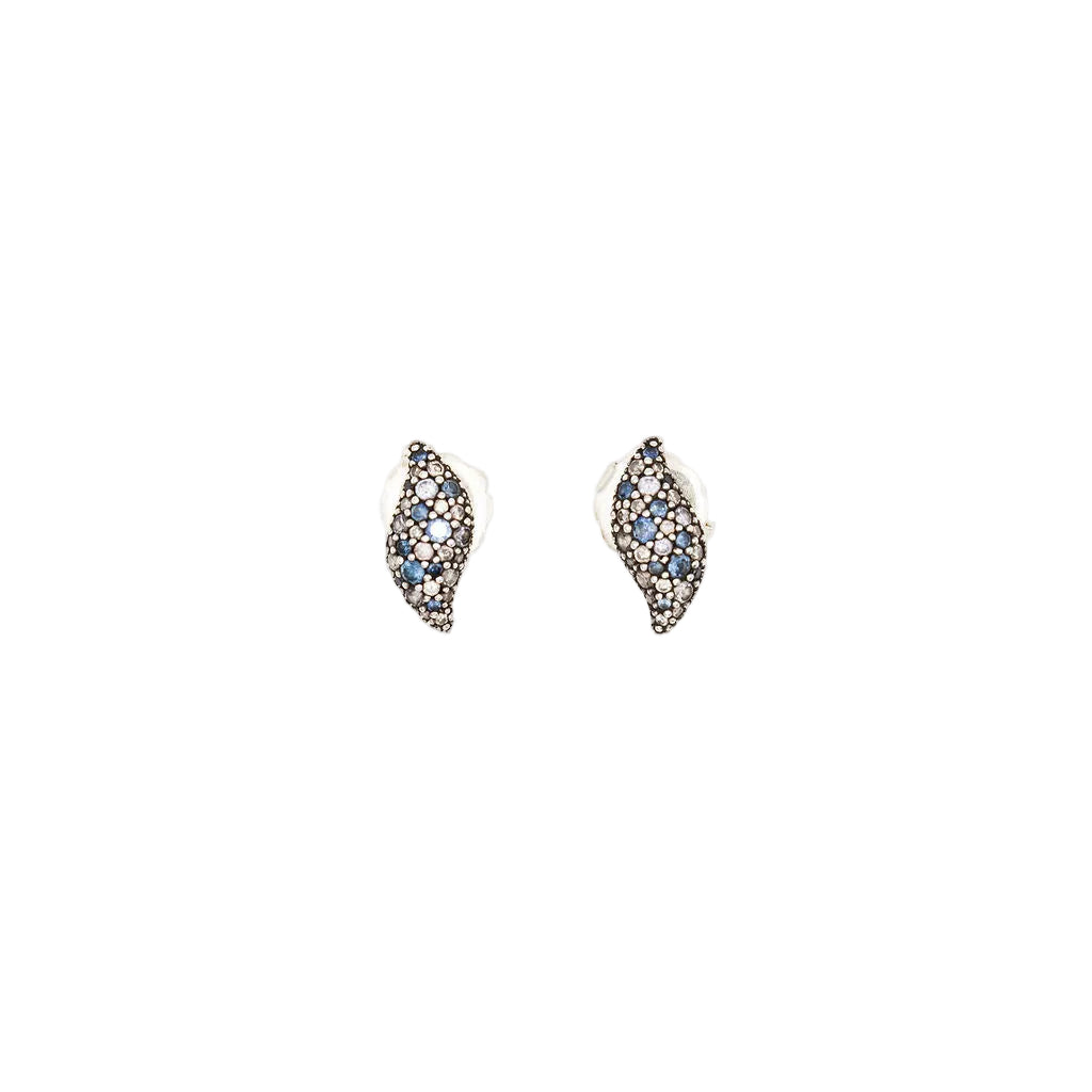 Boucles d'oreilles Puces DAVID YURMAN en argent et diamants