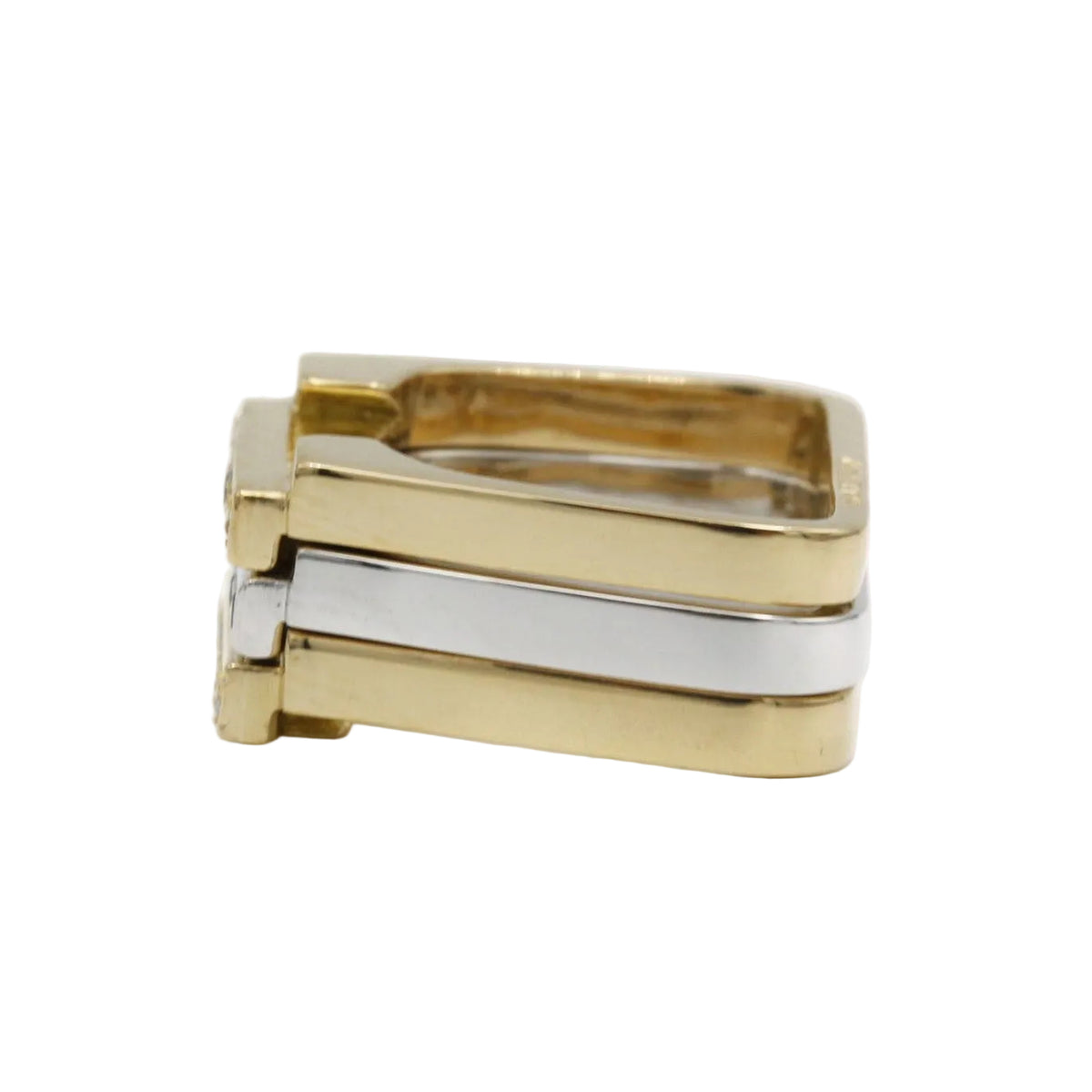 Bagues Tank J.VENDOME en or blanc, or jaune, saphirs et diamants