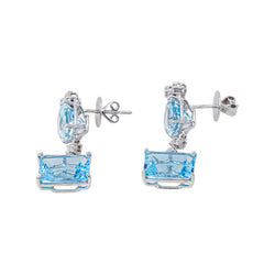 Boucles d'oreilles Or blanc Topaze