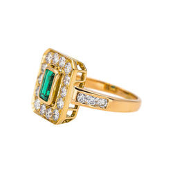 Bague Or jaune Emeraude