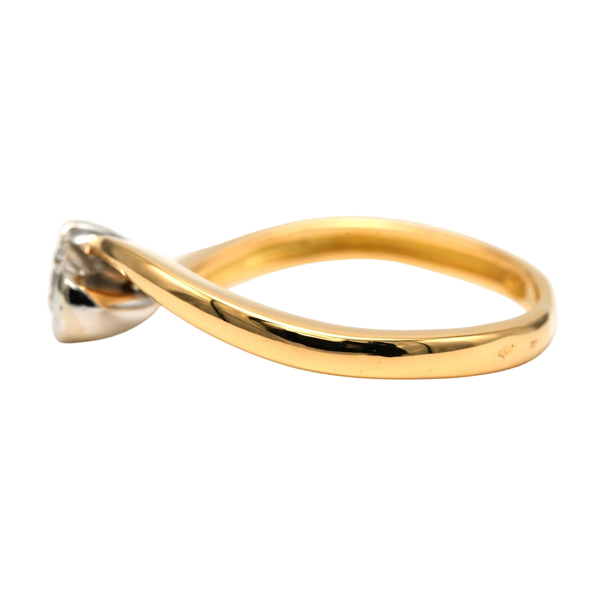 Bague Solitaire en or blanc, or jaune et diamant