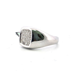 Bague Chevalière en or blanc et diamants