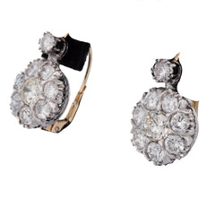 Boucles d'oreilles Dormeuses en platine et diamants
